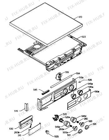 Взрыв-схема стиральной машины Zanussi ZF1446J - Схема узла Control panel and lid